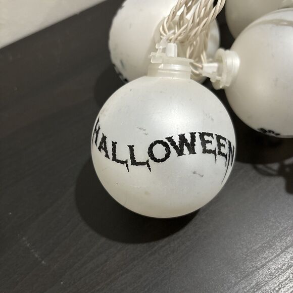 VTG 12 Barcana Halloween Ghost/Halloween Glass Ball String Light Decoration - Picture 3 of 10